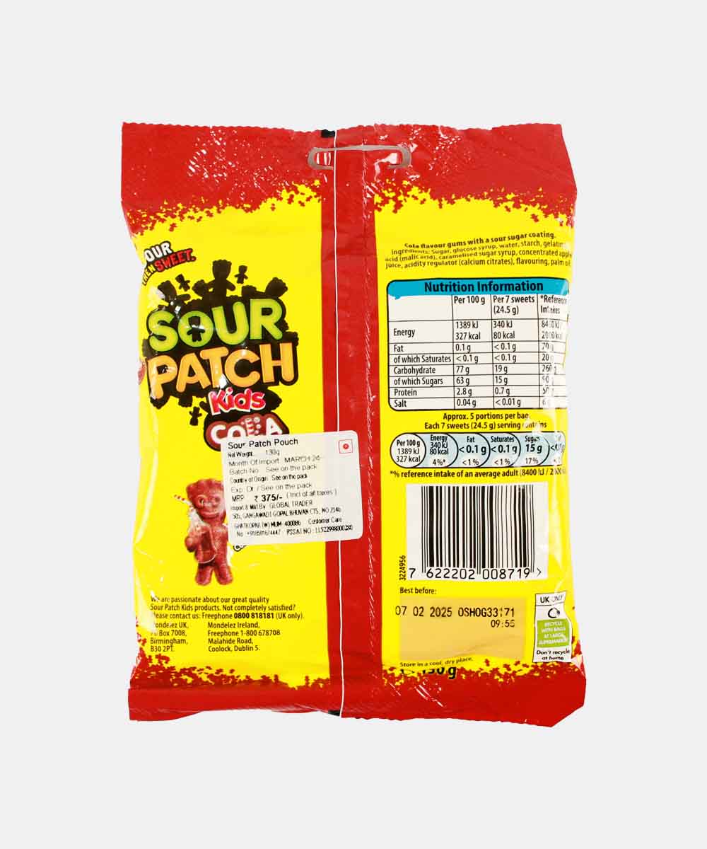 Sour Then Sweet Sour Patch Kids Cola 130 Gm