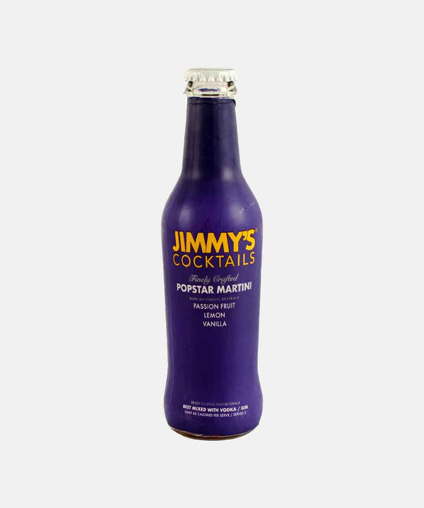 JIMMYS COCKTAILS POPSTAR MARTINI NON ALCOHOLIC BEVERAGE PASSION FRUIT LEMON VANILLA 250