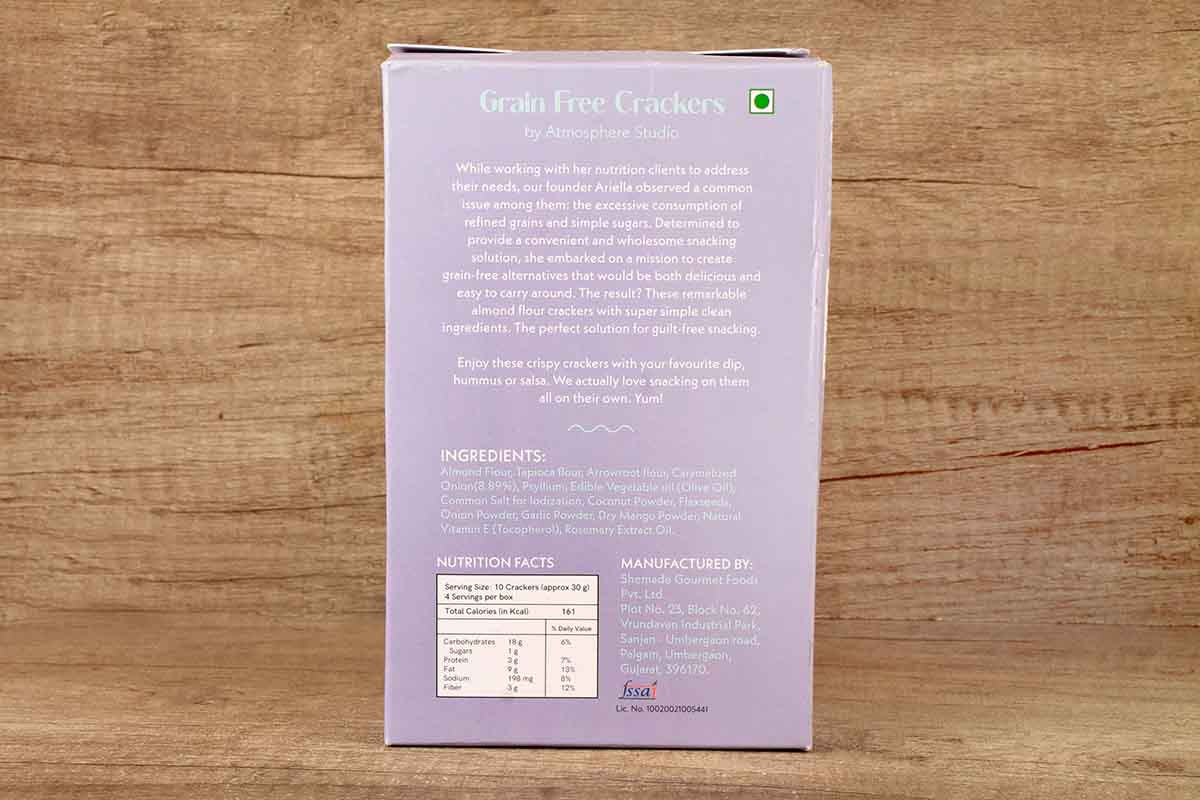 Atmosphere Caramelized Onion Grain Free Crackers 120 Gm