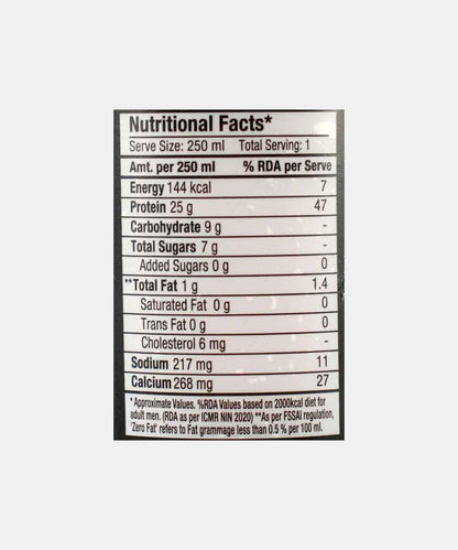 Epigamia 0 Added Sugar 25G Proeint Chocolate Milkshake 250 Ml