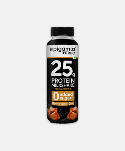 Epigamia 25G Protein 0 Added Sugar Vanilla Caramel Milkshak 250 Ml