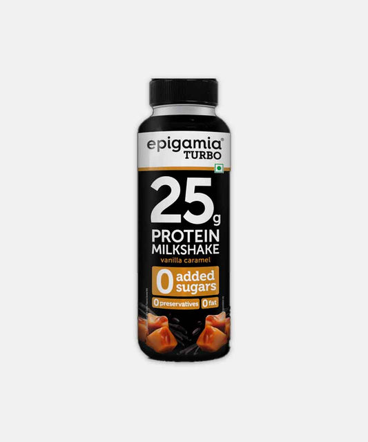 Epigamia 25G Protein 0 Added Sugar Vanilla Caramel Milkshak 250 Ml