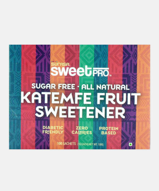 Surasa Sweetpro Sugar Free All Natural Katemfe Fruit Sweetner 100 Sachets 100 Gm