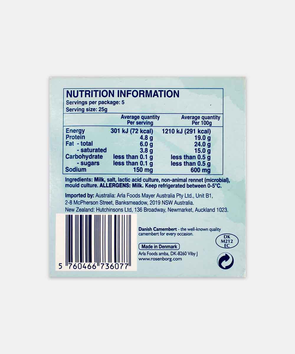 Rosenborg Danish Camembert Cheese 125 Gm