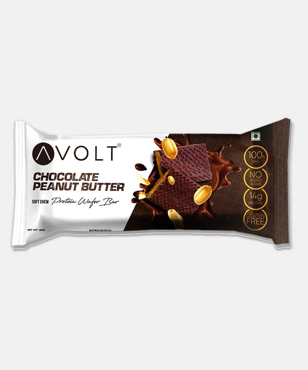 Avolt Chocolate Peanut Butter Protein Wafer Bar 50Gm
