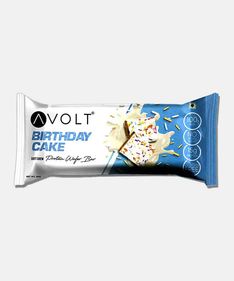 avolt birthday cake protein wafer bar 50