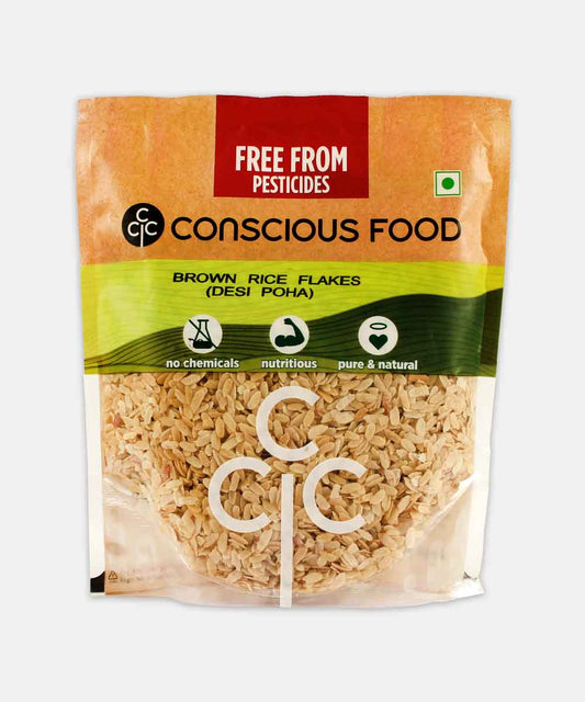 Conscious Food Brown Rice Flakes Poha 500 Gm