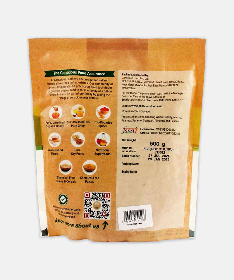 CONSCIOUS FOOD BROWN RICE FLAKES 500