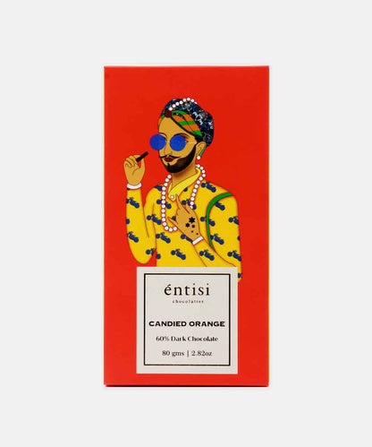 Entisi Candied Orange 60% Dark Chocolate 80 Gm