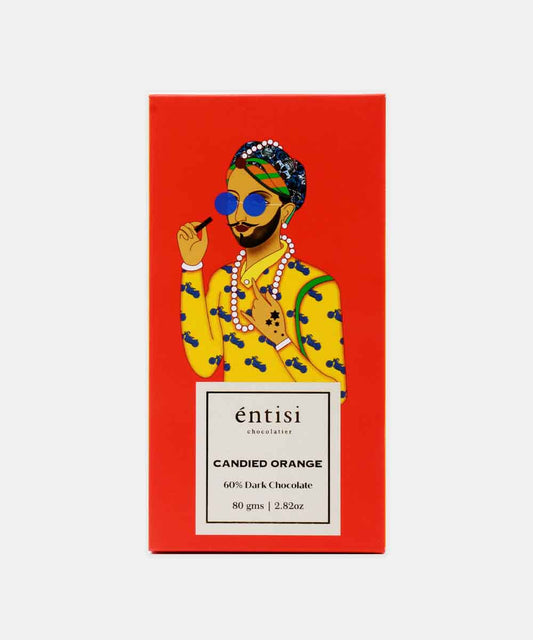 Entisi Candied Orange 60% Dark Chocolate 80 Gm