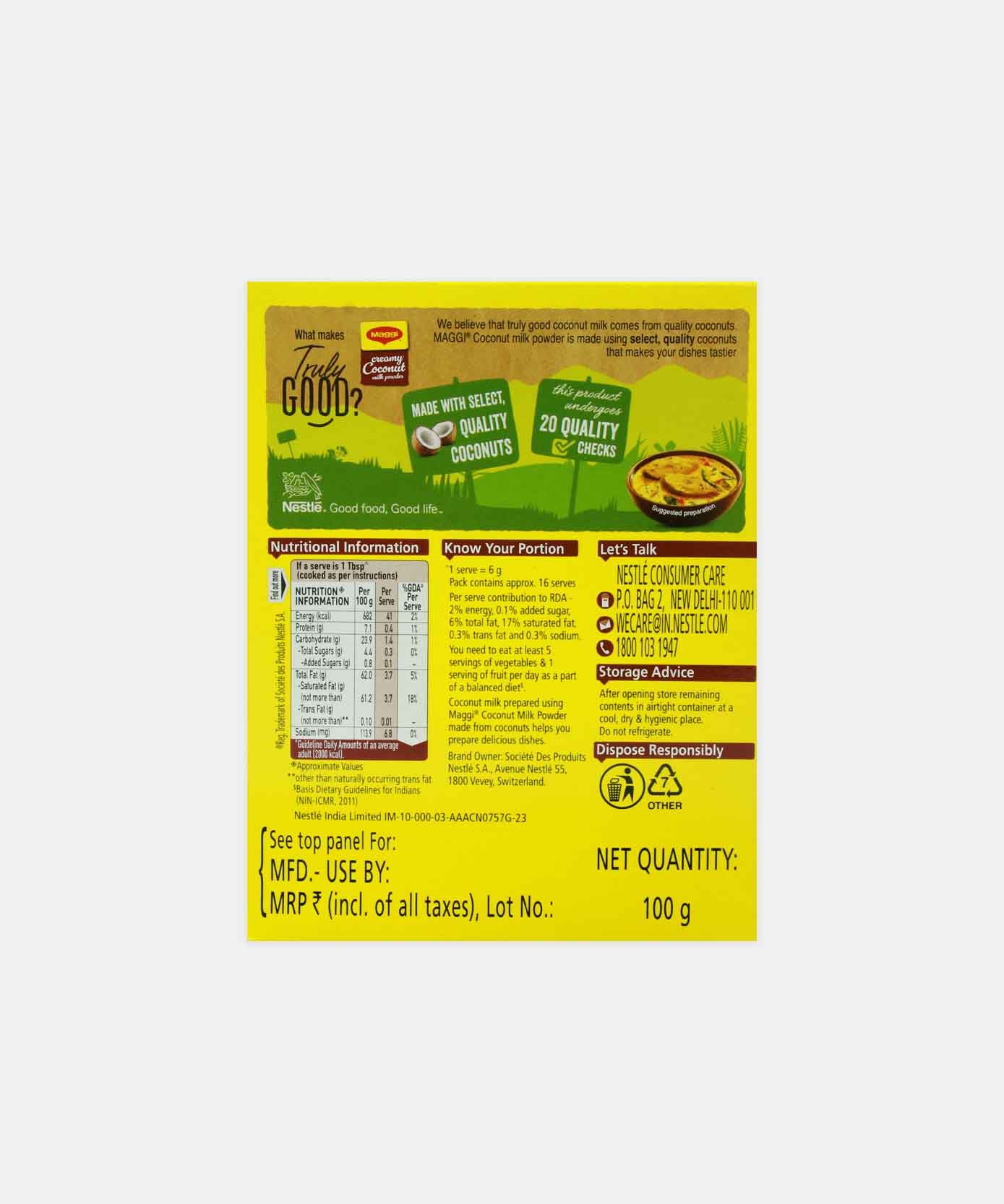Maggi Creamy Coconut Milk Powder 100 Gm