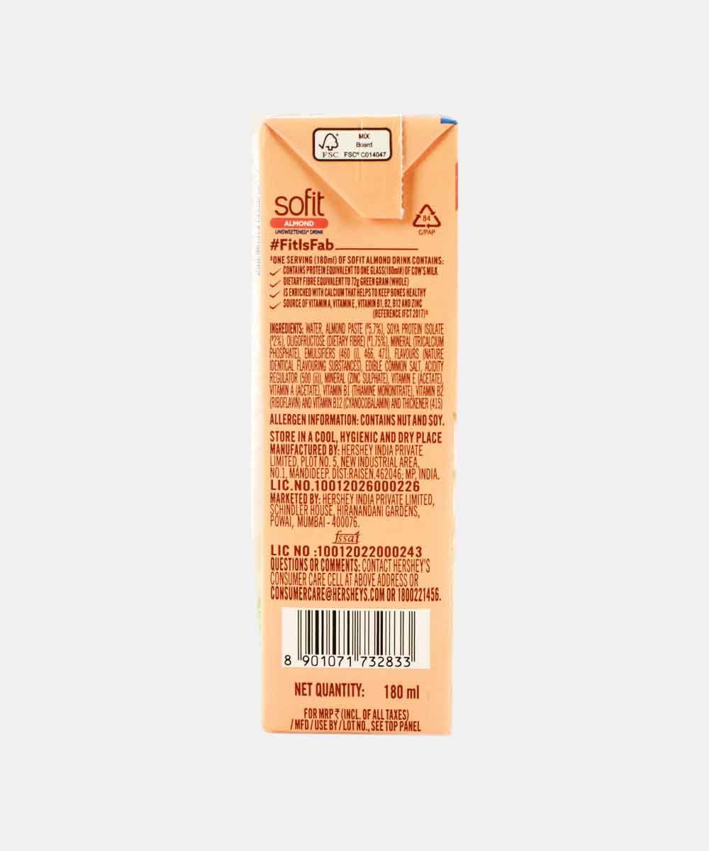 Sofit Almond Drink Unsweetened 180 Ml