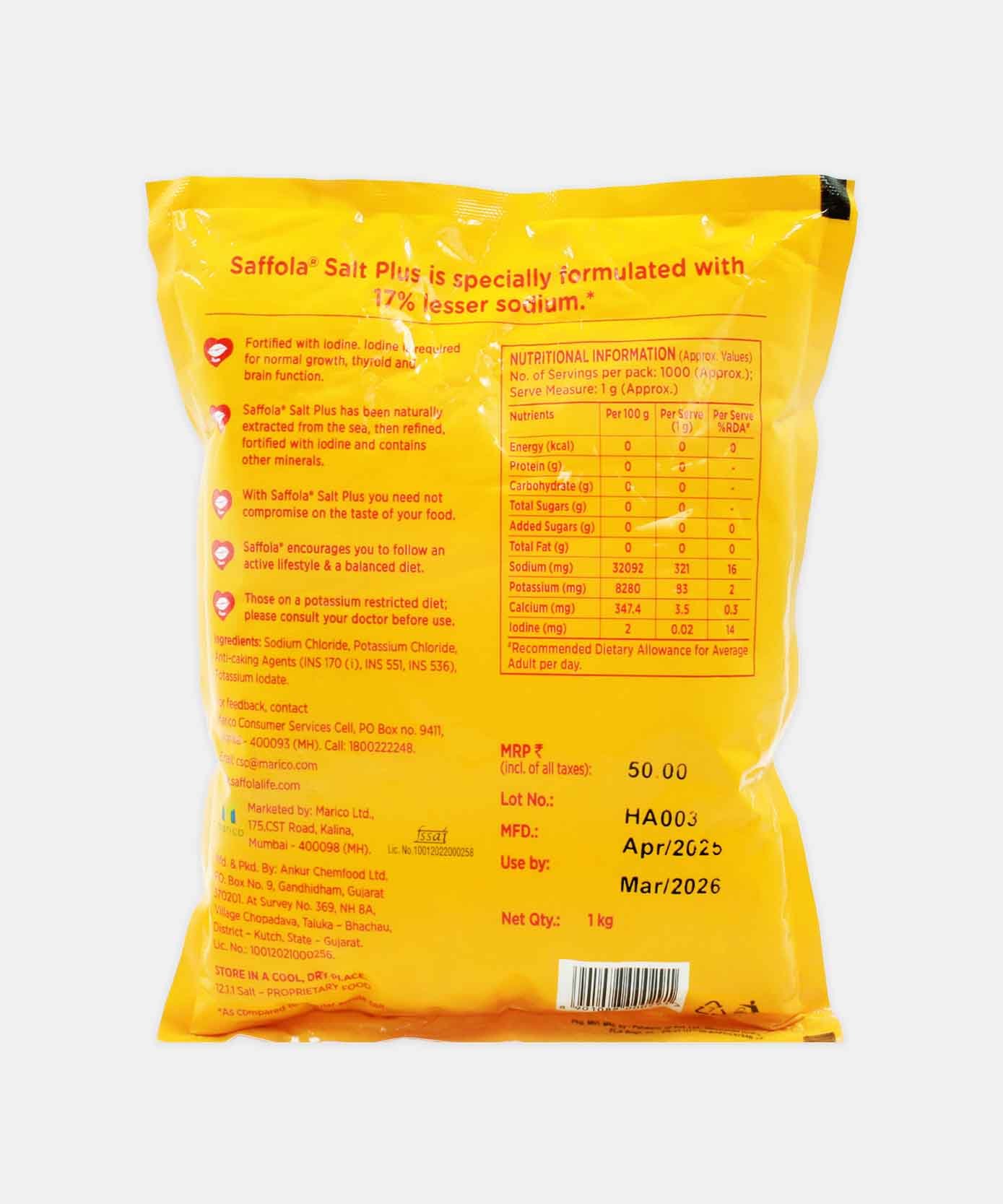 Saffola Salt Plus 1 Kg