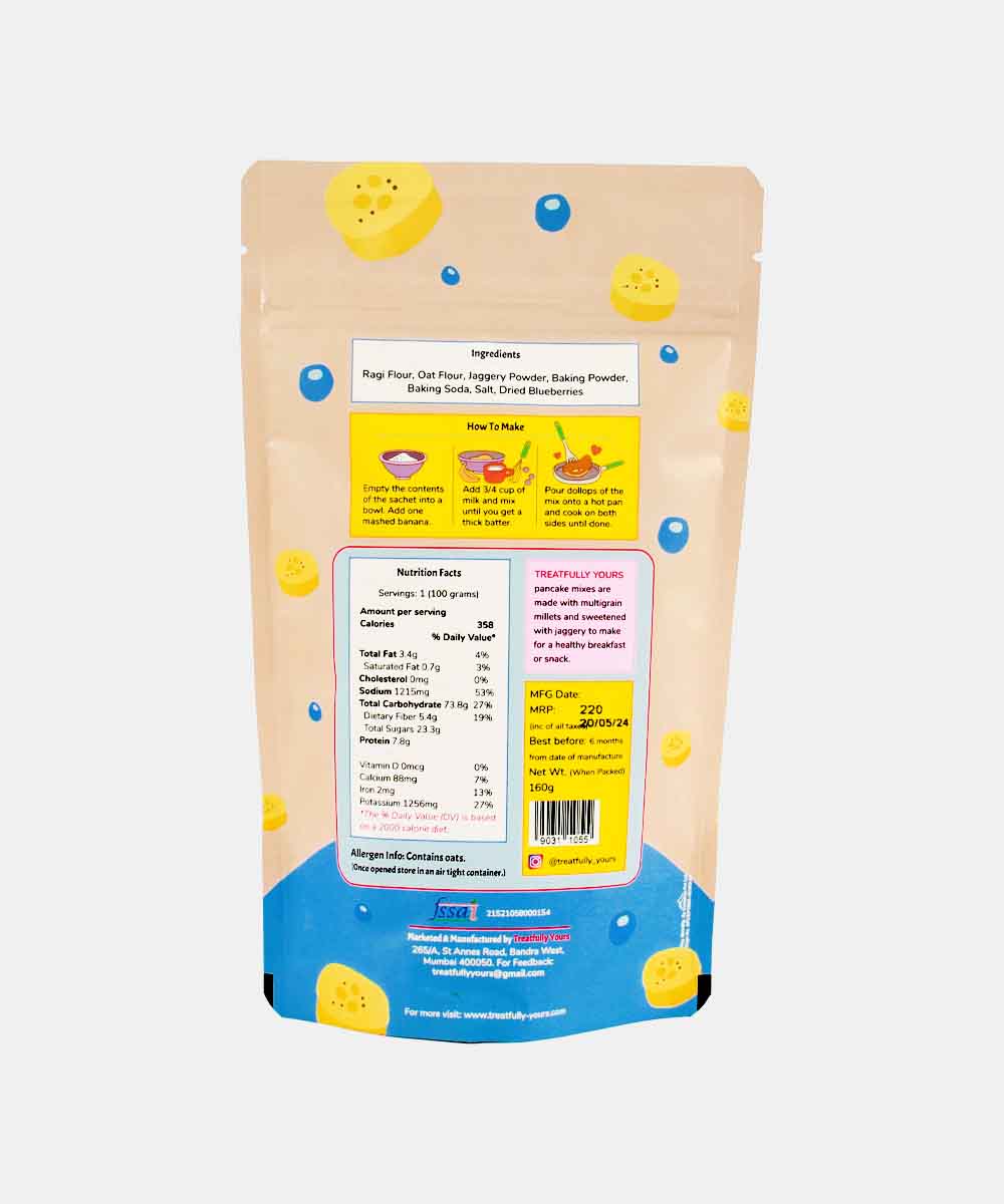 Treatfully Yours Banana Blueberry Pancake Mix 160 Gm