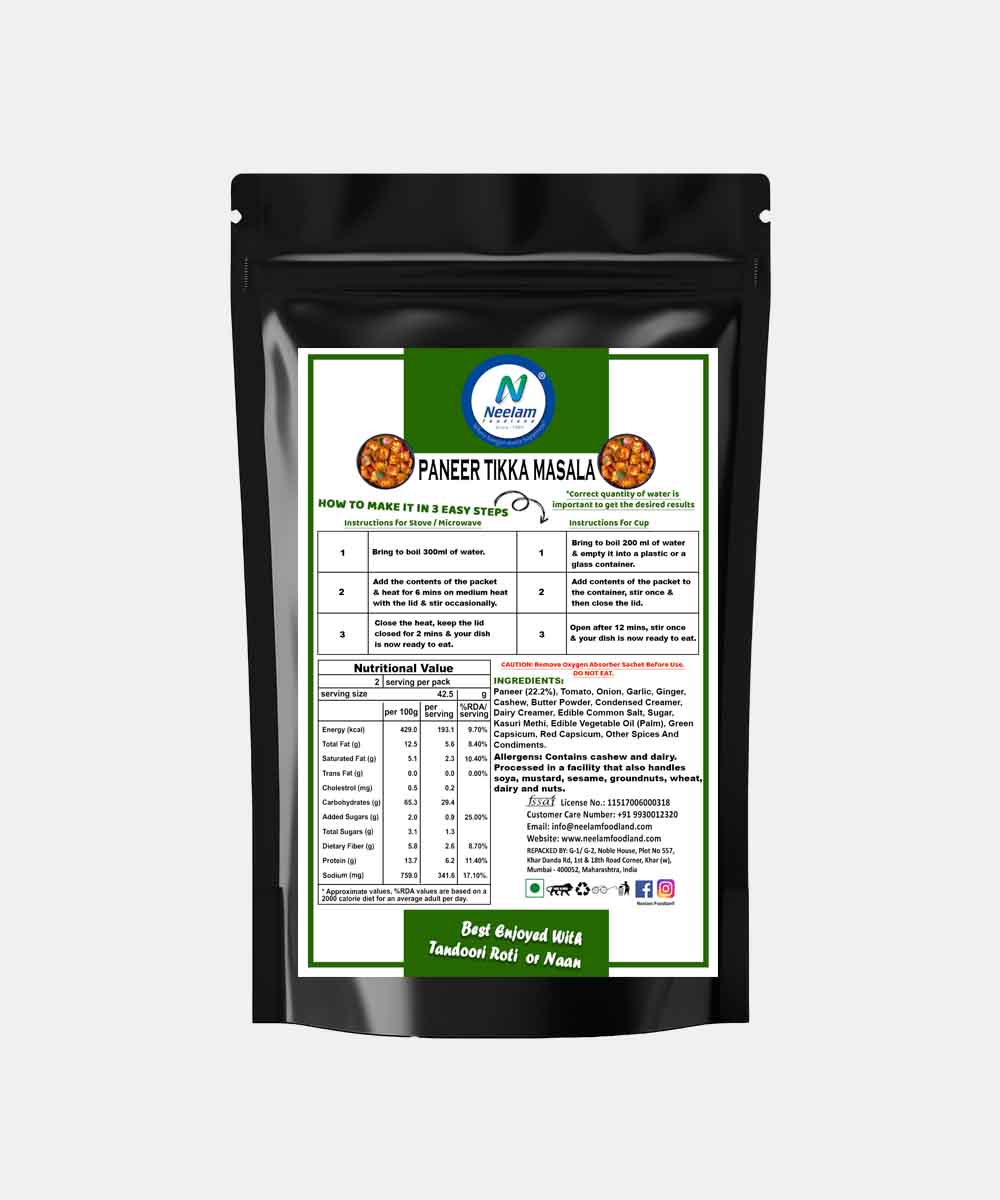 Neelam Freeze Dried Paneer Tikka Masala 95 Gm