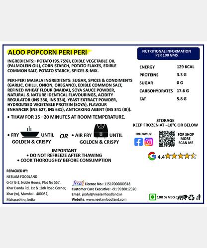 Aloo Popcorn Peri Peri 400 Gm