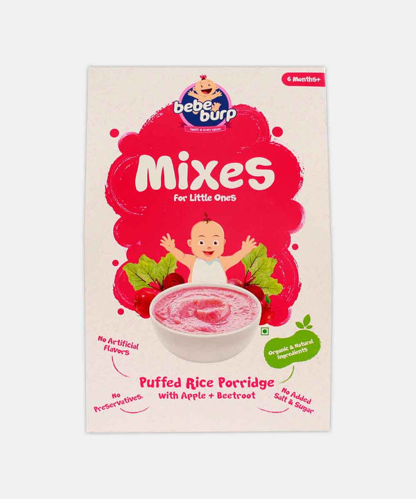 BEBE BURB MIXES FOR LITTLE ONES PUFFED RICE PORRIDGE WITH APPLE BEETROOT 200