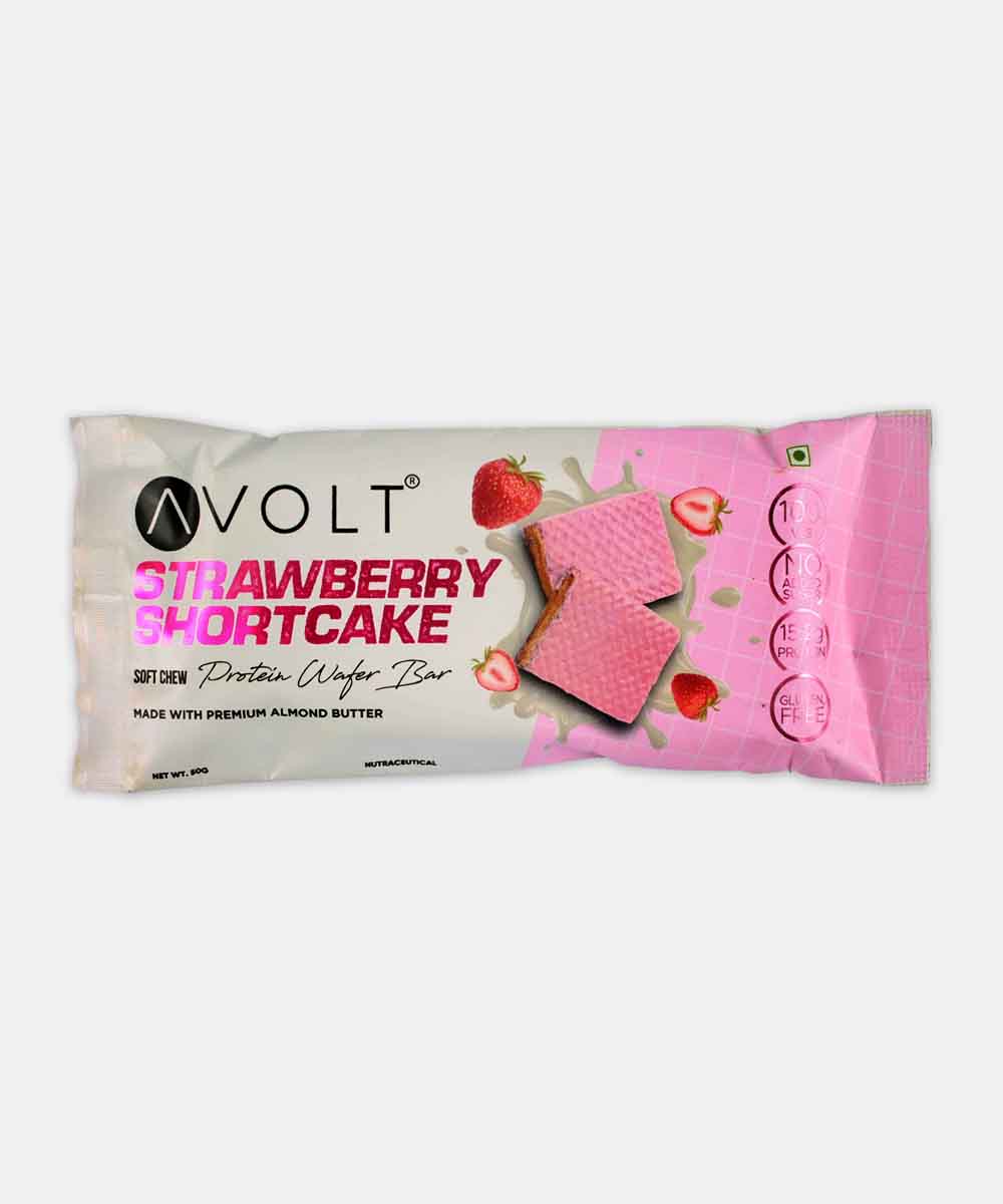 Avolt Strawberry Shortcake Protein Wafer Bar 50 Gm