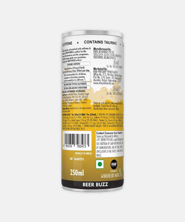 RAW PRESSERY BEER BUZZ ENERGY DRINK 250 GM