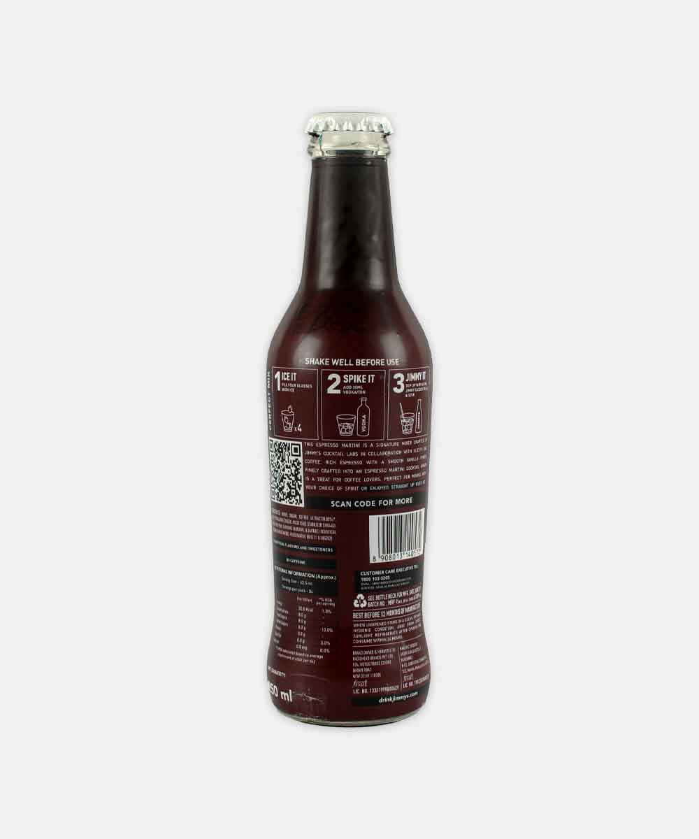 Jimmys Cocktails Espresso Martini Drink 250 Ml