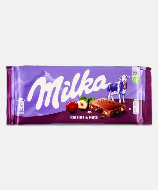 Milka Raisins & Nuts Chocolate 100 Gm