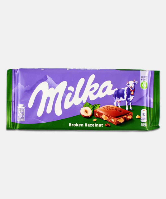 Milka Broken Hazelnut Chocolate 100 Gm