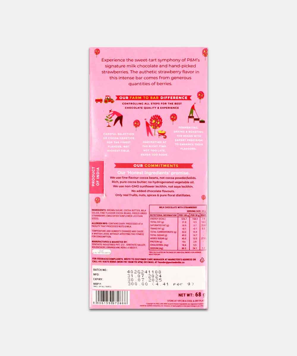 Paul Mike Strawberry Fine Milk Chocolate 68 Gm