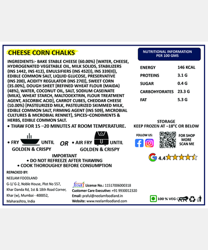Cheese Corn Chalks 250 Gm