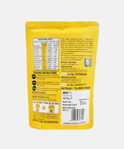 Naturally Yours Black Rice Pasta 175 Gm