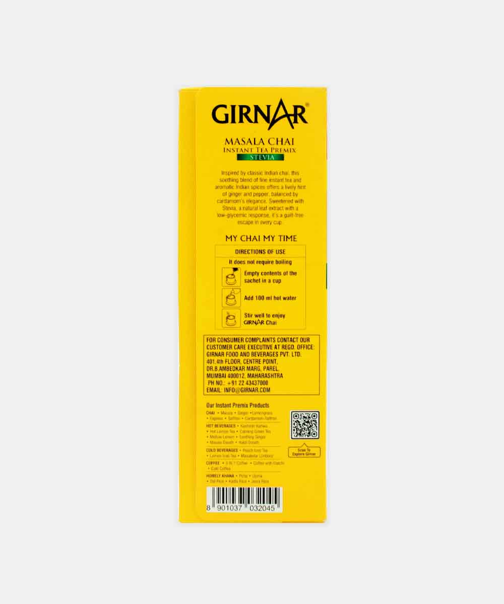 Girnar Instant Premix Masala With Stevia Chai 10 Sachets 80 Gm