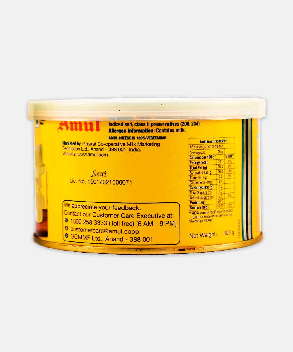 Amul Processed Cheese Tin 400 Gm