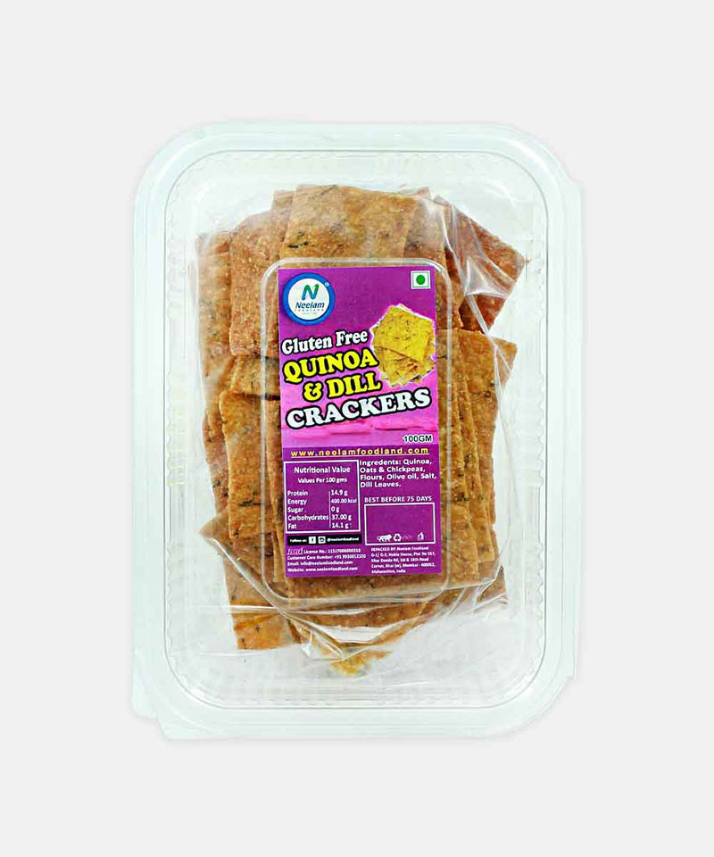 GLUTEN FREE QUINOA & DILL CRACKER 100 GM