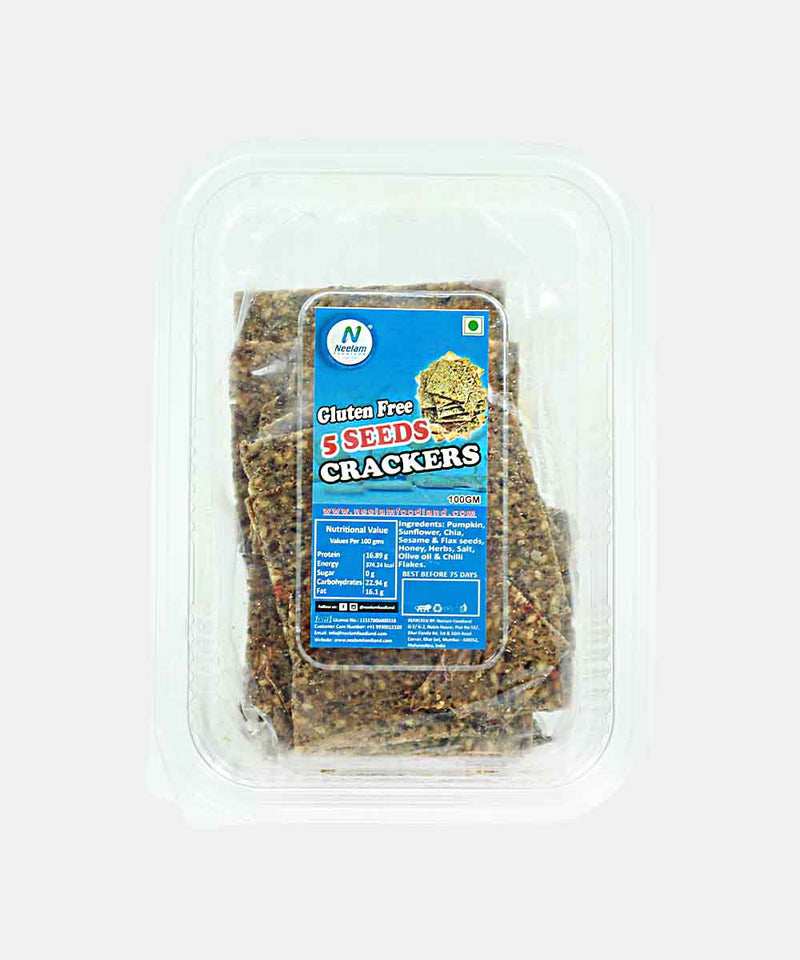 GLUTEN FREE FIVE SEED VEGAN JAIN KETO CRACKER 100 GM