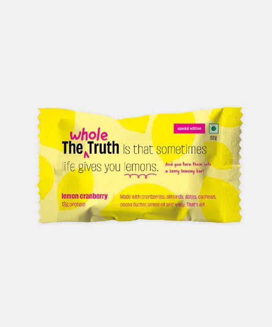 The Whole Truth Lemon Cranberry Bar 52 Gm