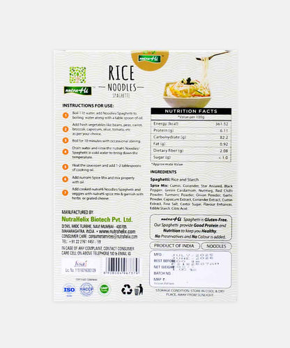 Nutra Hi Gluten Free Rice Noodles Spaghetti 200 Gm
