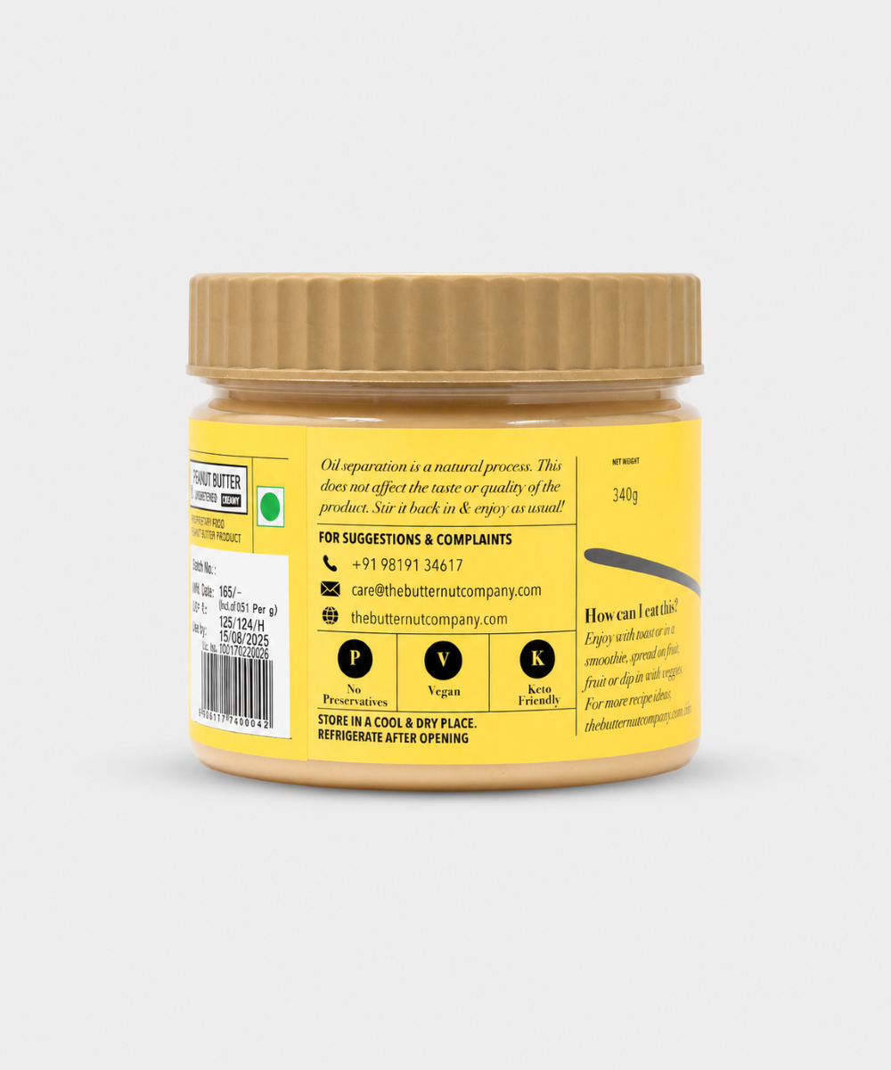 The Butternut Co.Peanut Butter Unsweetened Creamy 340 Gm