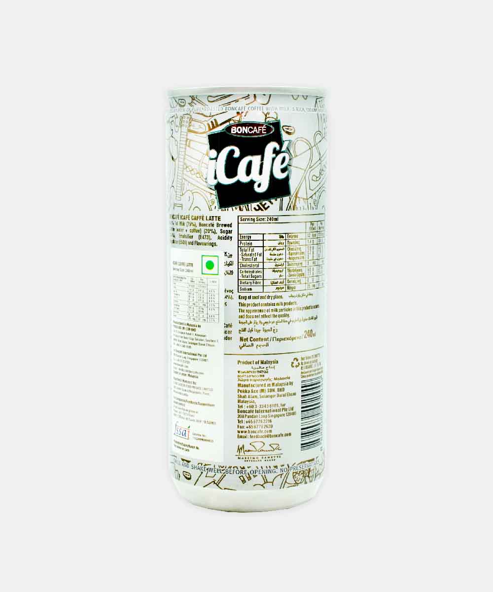 Boncafe Low Fat Icafe Caffe Latte 240 Ml