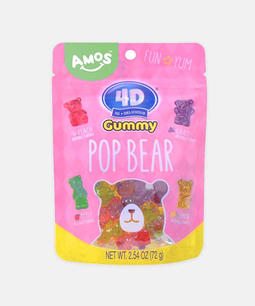 Amos Gummy Candy Pop Bear 72 Gm