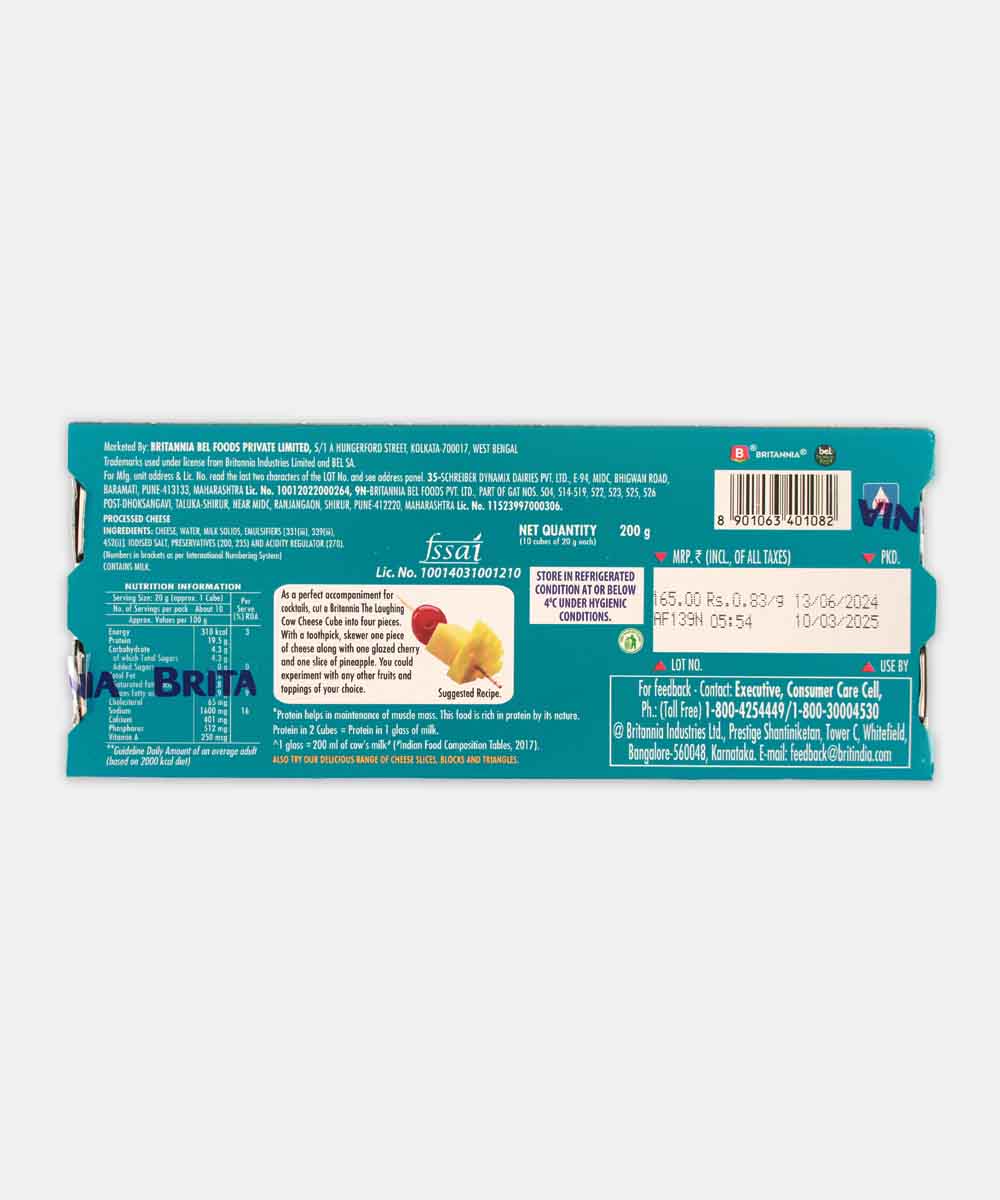 Britannia Cheese Cubes 200 Gm