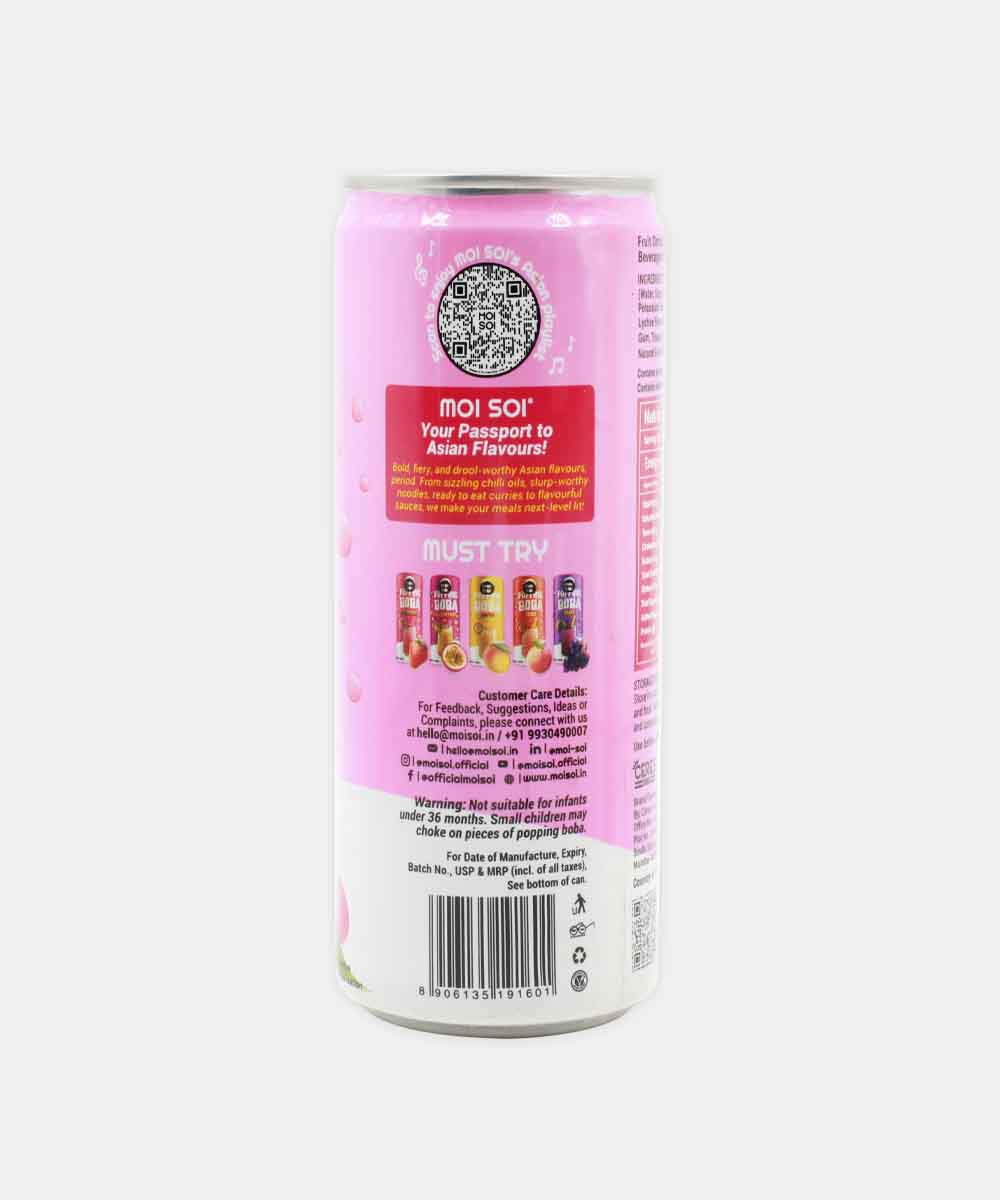 Moi Soi Popping Boba Lychee Fruit Drink 330 Ml