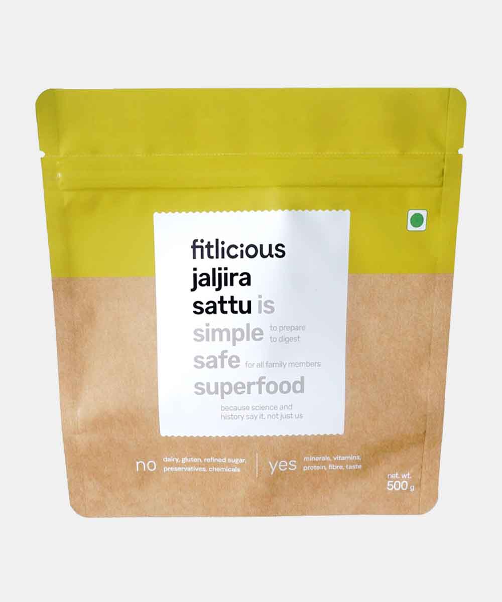 Fitlicious Jaljira Sattu | Dairy & Gluten Free | 8G Protein Per 40G | 500G