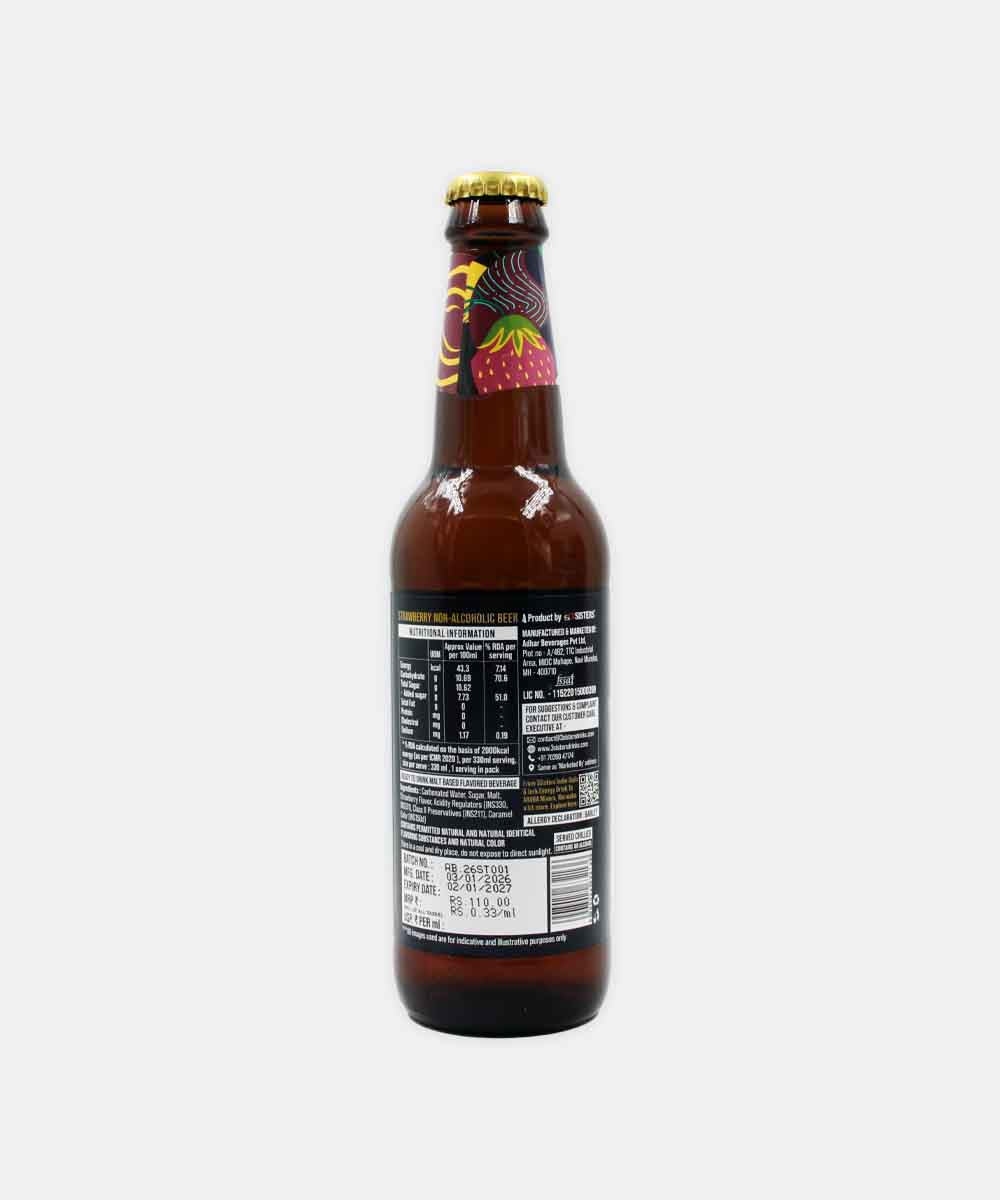 3 Sisters Strawberry Non-Alcoholic Beer 330 Ml