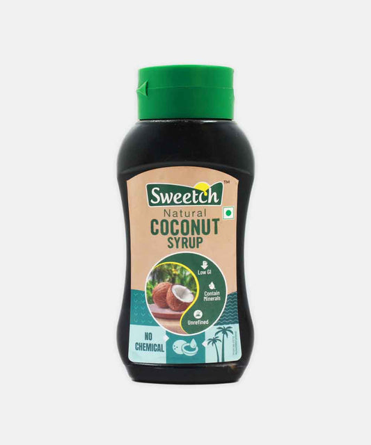 Sweetch Natural Coconut Syrup Squeeze Bottle 400 Gm| Low Gi | Contains Minerals | Unrefined | No Chemical | Syrup For Milk, Cookies, Milkshakes, Pan Cakes, Muffins & Toppings