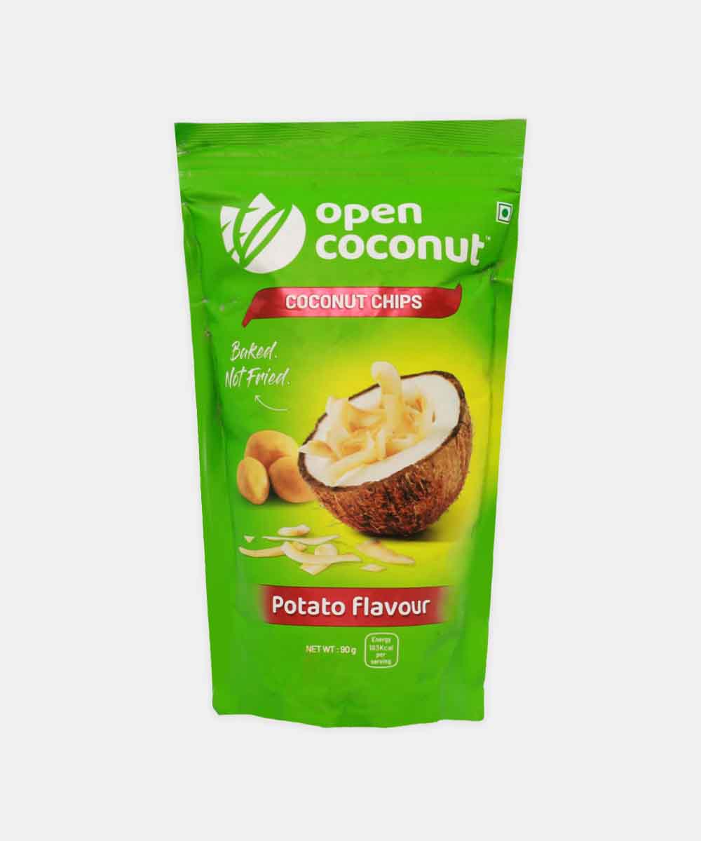 Open Coconut Potato Flavour Coconut Chips With Mct Oil 90 Gm | Baked | No Preservatives