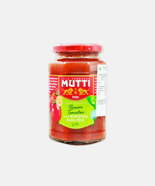 MUTTI ROSSORO TOMATOES WITH GENOVESE BASIL PDO 400 GM