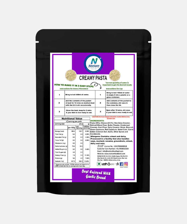 FREEZE DRIED CREAMY PASTA 100 GM