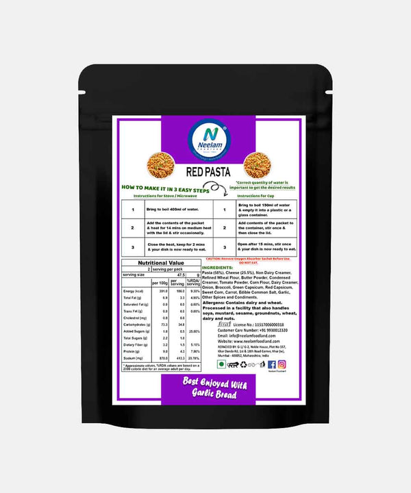 FREEZE DRIED RED PASTA 100 GM