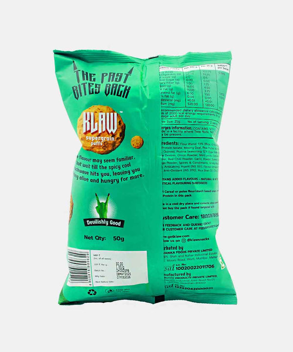 KLAW SUPERGRAIN PUFFS PUDINA BLAST FLAVOUR 50 GM