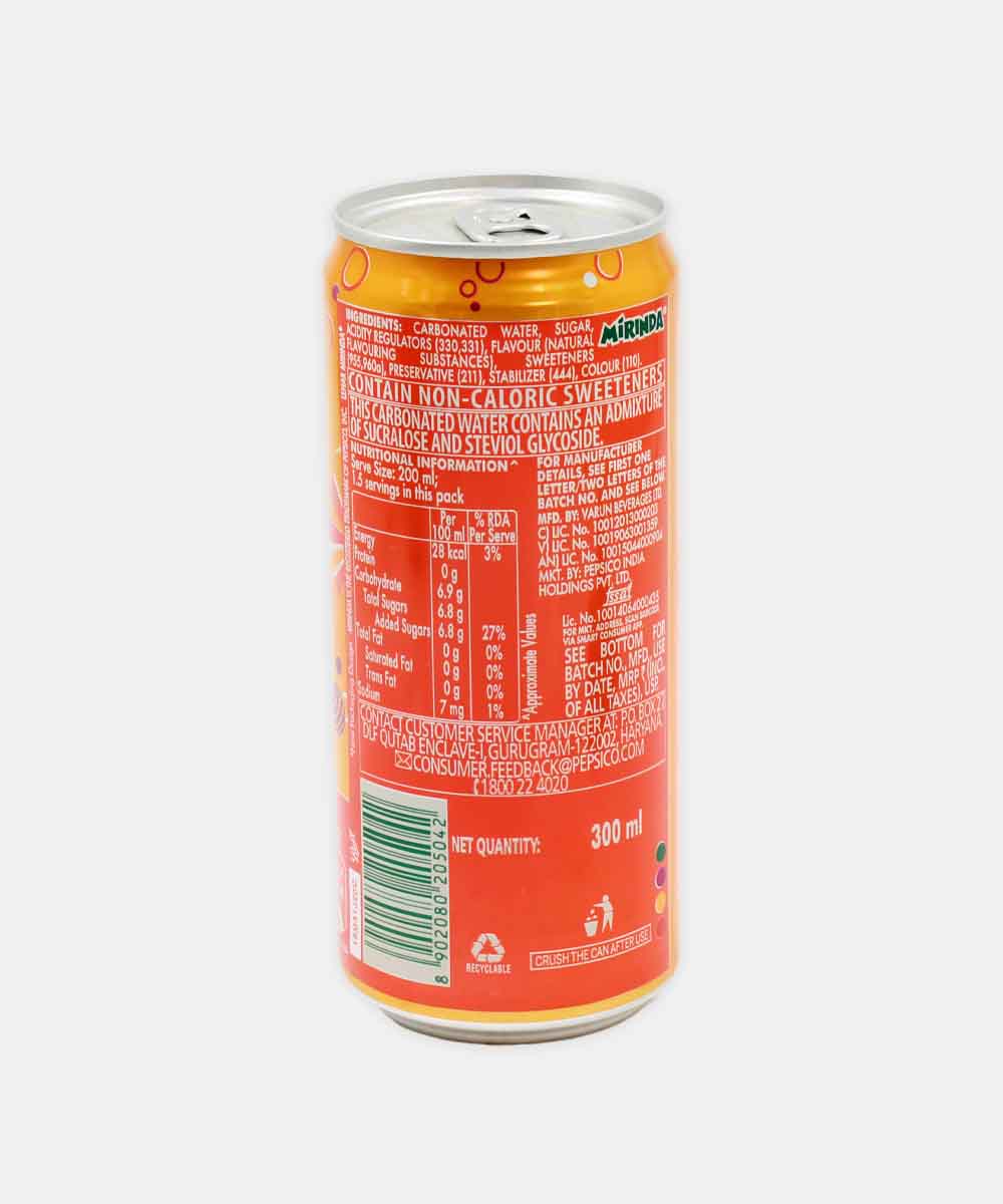 Mirinda Orange Flavour Can 300 Ml