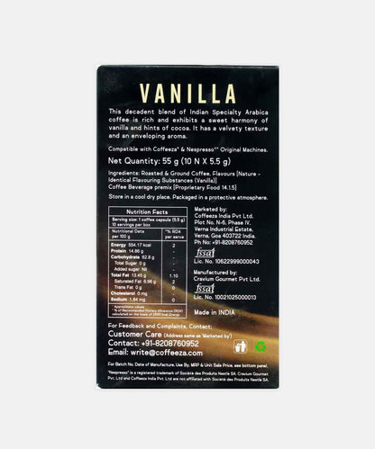Coffeeza Vanilla Capsules Coffee 10 Capsules 55 Gm